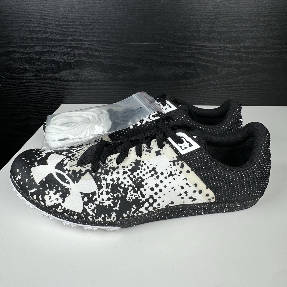 Under Armour XCB Women's 8 Track Athletic Shoe - Black/White-Brigade Spikes NEW